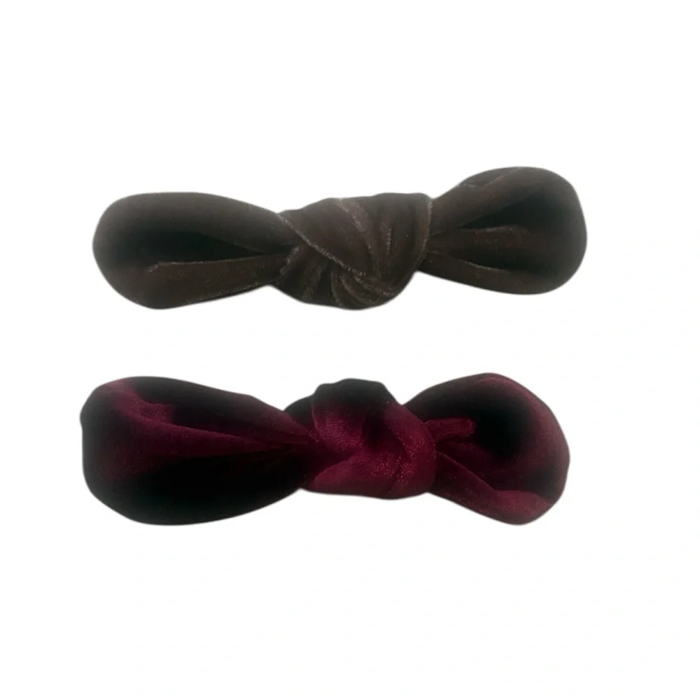 Anthropologie Set of 2 Velvet Bow Hair Clips